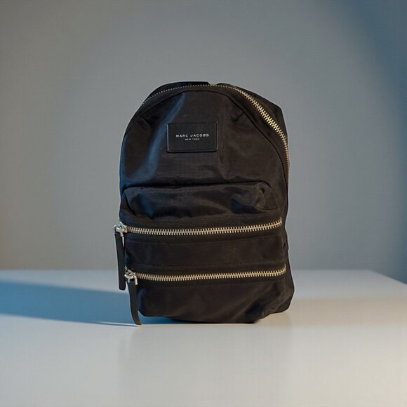 Marc Jacobs Black Nylon Backpack w/ Front Zip Pockets - Picture 6 of 6